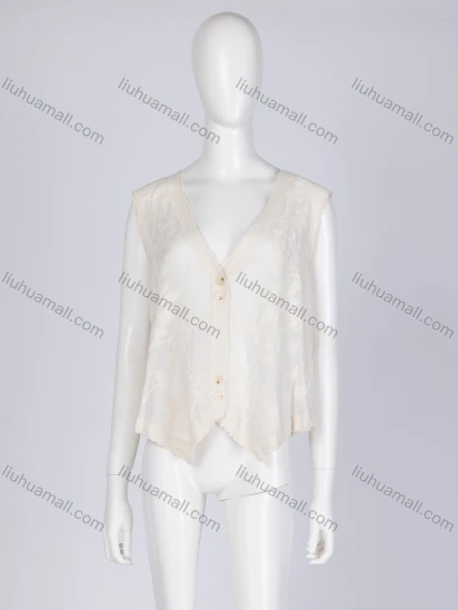 Wholesale Women's Vacation V Neck Sleeveless Vest Embroidered Hollow Out Lace Cover Up Cardigan