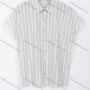 Wholesale Women's Casual Striped Collared Cap Sleeve Button Down Rhinestone Shirt A1309-3# preview