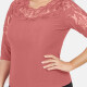 Women's Plus Size 3/4 Sleeve Sheer Lace Embroidery Rhinestone Detail Blouse 11# Clothing Wholesale Market -LIUHUA