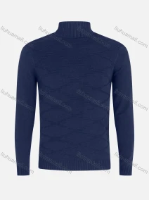 Wholesale Men's Casual Long Sleeve Texture Knit High Neck Plain Sweater, LIUHUA CLOTHING WHOLESALE