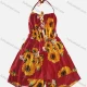 Wholesale Women's Boho Sleeveless Floral Print Romper Red Clothing Wholesale Market Liuhua