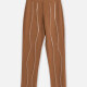 Women's Casual Plain Elastic Waist Rhinestone Decor Straight Leg Pants 2# Chocolate Clothing Wholesale Market -LIUHUA