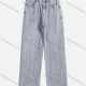 Wholesale Women's Casual Plain Distressed 100%Cotton Frayed Raw Hem Multiple Pockets Wide Leg Jean 5# Light Blue Clothing Wholesale Market Liuhua