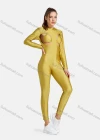Wholesale Women's 2-Pieces Sporty High Stretchy Mock Neck Cutout Jumpsuit With Triangle Bikini - Liuhuamall