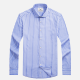 Men's Formal Collared Long Sleeve Button Down Striped Dress Shirts Light Blue Clothing Wholesale Market -LIUHUA