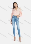 Wholesale Women's Casual Plain V Neck Ruched Button Down Long Sleeve Crop Blouse - Liuhuamall