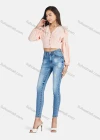 Wholesale Women's Casual Plain V Neck Ruched Button Down Long Sleeve Crop Blouse - Liuhuamall