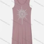 Wholesale Women's Casual Round Neck Rhinestone Sun Pattern Knit Midi Tank Dress 2217# preview