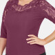 Women's Plus Size 3/4 Sleeve Sheer Lace Embroidery Rhinestone Detail Blouse 21# Clothing Wholesale Market -LIUHUA