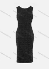 Wholesale Women's Casual Plain Shirred Striped Bodycon Midi Tank Dress - Liuhuamall