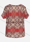 Wholesale Women's Vintage V Neck Short Sleeve Folk Art Floral Top 1803# - Liuhuamall