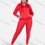 Wholesale Women's Slim Fit Solid Long Sleeve Zipper Sport Pullover Hoodie Jogger Leggings Set preview
