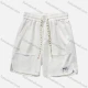 Wholesale Men's Casual Plain Patch Pocket Drawstring Elastic Waist Shorts 71001# White Clothing Wholesale Market Liuhua