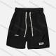Wholesale Men's Casual Plain Patch Pocket Drawstring Elastic Waist Shorts 71001# Black Clothing Wholesale Market Liuhua