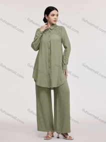 Wholesale Basic Casual Versatile Two-Piece Set with Lace Embroidery on the Chest, Spring and Summer Edition, LIUHUA CLOTHING WHOLESALE