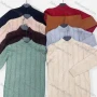 Wholesale Men's Casual Plain Striped Round Neck Long Sleeve Sweater preview