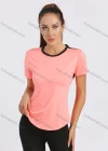 Wholesale Women's Sporty Colorblock Short Sleeve Quick-dry Breathable Athletic T-shirt W7009# - Liuhuamall