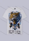 Wholesale Men's Casual Short Sleeve Rhinestone Letter Tiger Pattern T-shirt - Liuhuamall