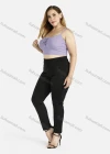 Wholesale Women's Plus Size Spaghetti Strap Plain Ruched Crop Camisole Top - Liuhuamall