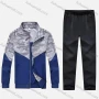 Wholesale Men's Athletic Workout Splicing Colorblock Stand Neck Zip Jacket & Elastic Waist Ankle Length Pants 2 Piece Set 30978# preview