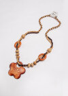 Wholesale Vintage Flower Wood Beads Necklace - Liuhuamall