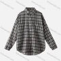 Wholesale Women's Casual Plaid Print Patch Pockets Long Sleeve Button Down Curved Hem Shirts 1163# preview