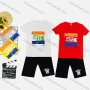Wholesale Boy's Casual Letter Print Round Neck Short Sleeve Tee & Shorts 2 Piece Set preview