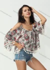 Wholesale Women's Summer Vintage Print Cold Shoulder Crop Cami Top - Liuhuamall