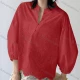 Wholesale Women's Elegant Puff Sleeve Blouse Delicate Design with Intricate Cut-Out Details Red Clothing Wholesale Market Liuhua