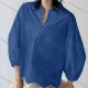 Wholesale Women's Elegant Puff Sleeve Blouse Delicate Design with Intricate Cut-Out Details Blue Clothing Wholesale Market Liuhua