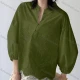 Wholesale Women's Elegant Puff Sleeve Blouse Delicate Design with Intricate Cut-Out Details Olive Drab Clothing Wholesale Market Liuhua