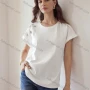 Wholesale Women's Classic Short Sleeve Top Minimalist Design with Subtle Embroidery Details preview