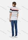 Wholesale Men's Casual Short Sleeve Striped Button Front Polo Shirt - Liuhuamall