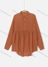 Wholesale Women's Stand Collar Long Sleeve Button Up Peplum Hem Blouse - Liuhuamall