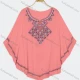 Wholesale Women's Boho Notched Neck Embroidery Folk Art Floral Poncho 8602# 63# Clothing Wholesale Market Liuhua
