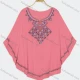 Wholesale Women's Boho Notched Neck Embroidery Folk Art Floral Poncho 8602# 78# Clothing Wholesale Market Liuhua