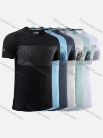 Wholesale Men's Quick Dry Comfy Workout Chevron Letter Athletic Short Sleeve T-Shirt 6201#, LIUHUA CLOTHING WHOLESALE