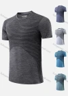 Wholesale Men's Quick Dry Comfy Striped Short Sleeve Round Neck Workout T-Shirt 7803# - Liuhuamall