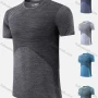 Wholesale Men's Quick Dry Comfy Striped Short Sleeve Round Neck Workout T-Shirt 7803# preview