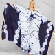 Wholesale Women's African Long Sleeve Crew Neck Tie Dye Abstract Print Maxi Dress With Scarf 2RLF-5602# Purple Clothing Wholesale Market Liuhua