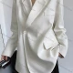 Wholesale Women's Plain Lapel Long Sleeve One Button Suit Jacket White Clothing Wholesale Market Liuhua