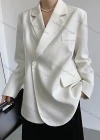 Wholesale Women's Plain Lapel Long Sleeve One Button Suit Jacket - Liuhuamall