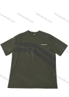 Wholesale Stylish Military - Green T - Shirt w/Diag Stripes! Loose, Durable for Resale/Bulk Order Now - Liuhuamall