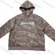 Wholesale Brown Long Sleeve Hoodie w/ Abstract Pattern, Chest Pocket & Drawstring Hood. Minimalist Streetwear Camouflage Clothing Wholesale Market Liuhua