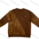 Wholesale Brown Long Sleeve Crew Neck Sweatshirt w/ Artistic Chest Print & Left Cuff Label. Minimalist Streetwear Brown Clothing Wholesale Market Liuhua