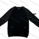 Wholesale Black Long Sleeve Crew Neck Sweatshirt w/ Artistic Cuff Detail & Small Pocket. Minimalist Streetwear Black Clothing Wholesale Market Liuhua