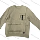 Wholesale Light Beige Long Sleeve Crew Neck Sweatshirt w/ Black Artistic Cuff Detail & Small Front Pocket. Minimalist St Beige Clothing Wholesale Market Liuhua