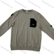 Wholesale Trendy Light Grey Hoodie w/ Black Pocket Detail & White Text on Chest/Sleeves, Loose Fit Graphic Design Sweats Gray Clothing Wholesale Market Liuhua