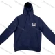 Wholesale Navy Blue Hooded Sweatshirt w/ White Emblem & Couture Italia Text, Drawstring Pockets Loose Fit Bulk Navy Blue Clothing Wholesale Market Liuhua
