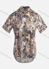 Wholesale Women's Vintage Short Sleeve Paisley Pattern Button Down Shirt 23035# - Liuhuamall